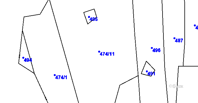 Parcela st. 474/11 v KÚ Přílepov, Katastrální mapa
