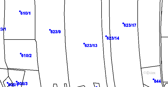Parcela st. 623/13 v KÚ Přílepov, Katastrální mapa