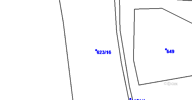 Parcela st. 623/16 v KÚ Přílepov, Katastrální mapa