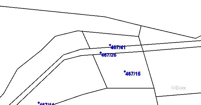 Parcela st. 467/26 v KÚ Sobědraž, Katastrální mapa