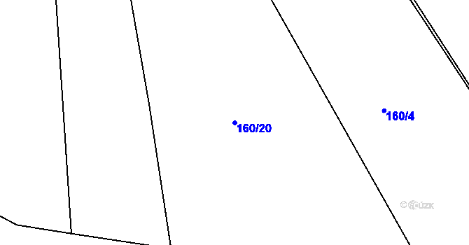 Parcela st. 160/20 v KÚ Zahrádka u Kovářova, Katastrální mapa