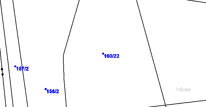Parcela st. 160/22 v KÚ Zahrádka u Kovářova, Katastrální mapa