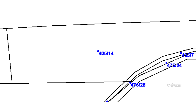 Parcela st. 405/14 v KÚ Zahrádka u Kovářova, Katastrální mapa