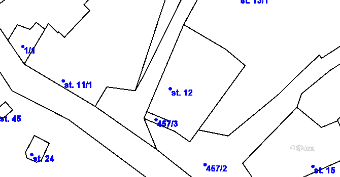 Parcela st. 12 v KÚ Zahrádka u Kovářova, Katastrální mapa