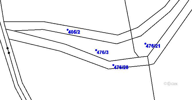 Parcela st. 476/3 v KÚ Zahrádka u Kovářova, Katastrální mapa