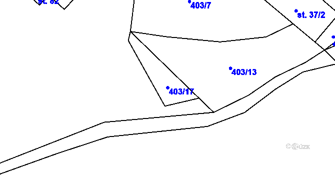 Parcela st. 403/17 v KÚ Zahrádka u Kovářova, Katastrální mapa