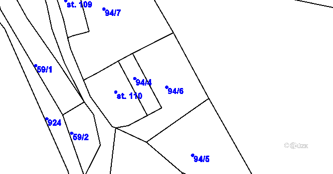 Parcela st. 94/6 v KÚ Kostelec u Heřmanova Městce, Katastrální mapa