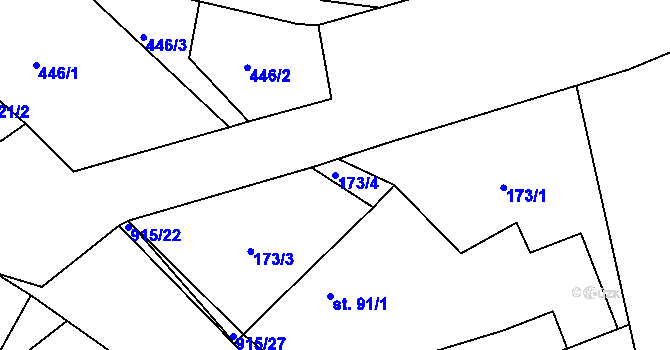 Parcela st. 173/4 v KÚ Kostelec u Heřmanova Městce, Katastrální mapa