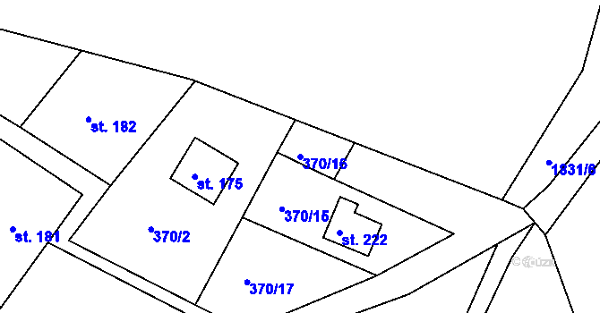 Parcela st. 370/16 v KÚ Kostelec u Heřmanova Městce, Katastrální mapa