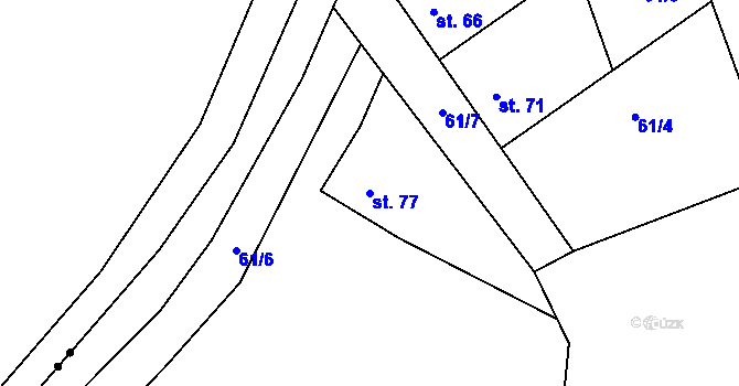 Parcela st. 77 v KÚ Karlovice u Holešova, Katastrální mapa