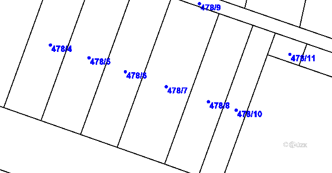Parcela st. 478/7 v KÚ Kostelec u Holešova, Katastrální mapa