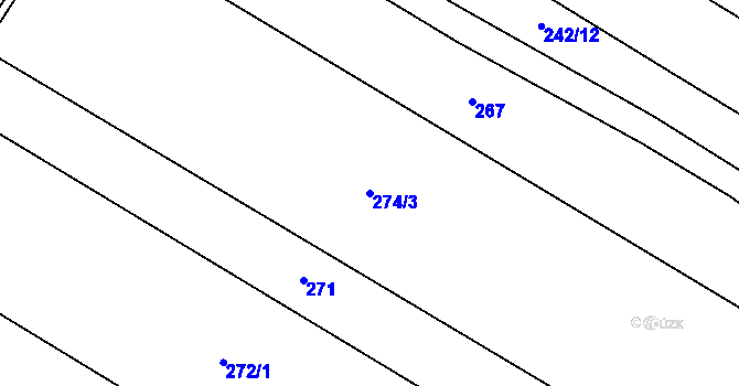 Parcela st. 274/3 v KÚ Kostelec u Holešova, Katastrální mapa