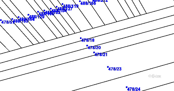 Parcela st. 478/20 v KÚ Kostelec u Holešova, Katastrální mapa