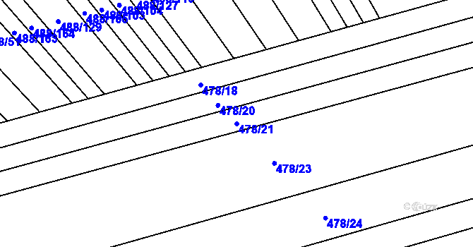 Parcela st. 478/21 v KÚ Kostelec u Holešova, Katastrální mapa