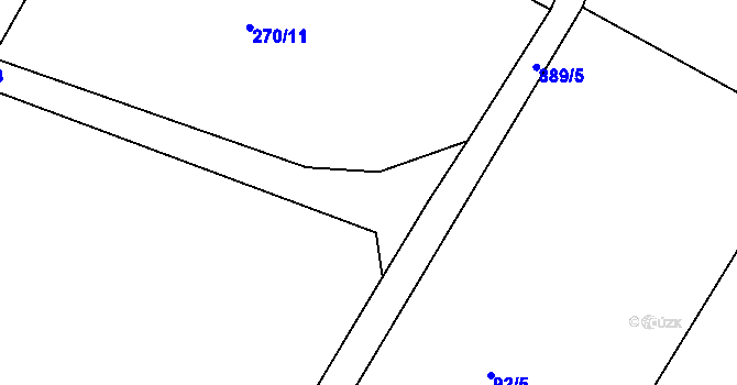 Parcela st. 270/12 v KÚ Kostelecké Horky, Katastrální mapa