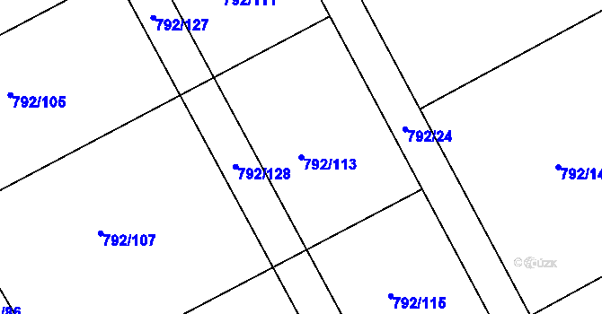 Parcela st. 792/113 v KÚ Kostelecké Horky, Katastrální mapa