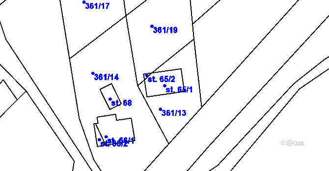 Parcela st. 65/1 v KÚ Černá u Kraslic, Katastrální mapa
