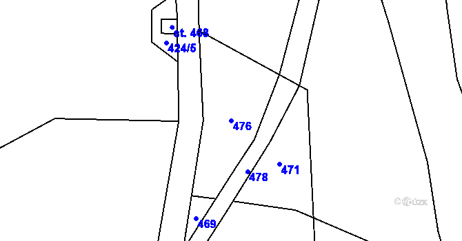 Parcela st. 476 v KÚ Čirá, Katastrální mapa