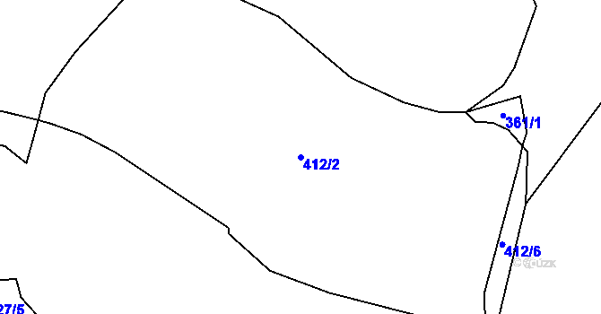 Parcela st. 412/2 v KÚ Čirá, Katastrální mapa