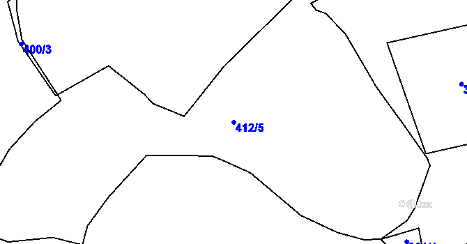 Parcela st. 412/5 v KÚ Čirá, Katastrální mapa
