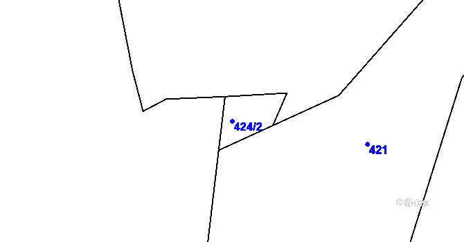 Parcela st. 424/2 v KÚ Čirá, Katastrální mapa