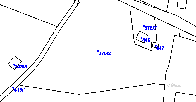 Parcela st. 375/2 v KÚ Kámen u Kraslic, Katastrální mapa