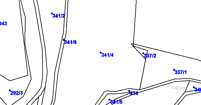 Parcela st. 341/4 v KÚ Kámen u Kraslic, Katastrální mapa
