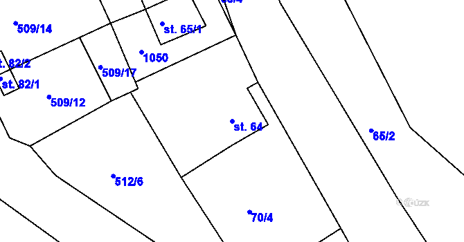 Parcela st. 64 v KÚ Rudolec u Březové, Katastrální mapa
