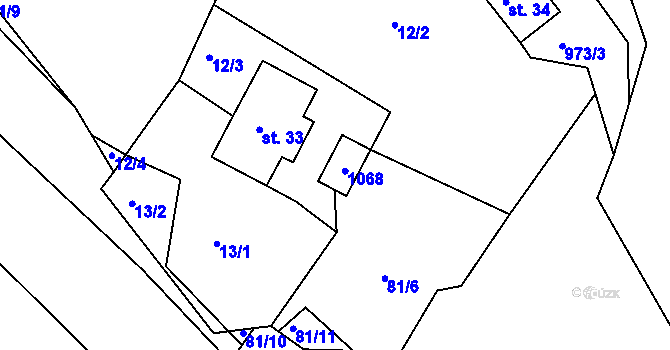Parcela st. 89 v KÚ Rudolec u Březové, Katastrální mapa