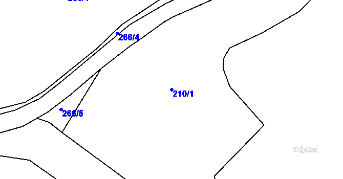 Parcela st. 210/1 v KÚ Rudolec u Březové, Katastrální mapa