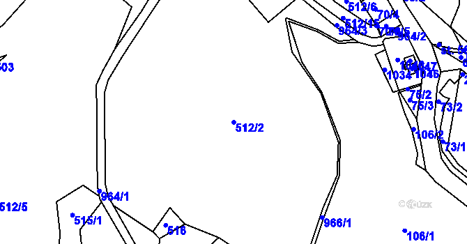 Parcela st. 512/2 v KÚ Rudolec u Březové, Katastrální mapa