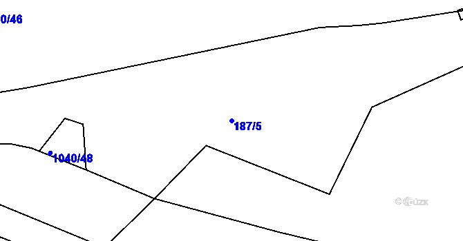 Parcela st. 187/5 v KÚ Rudolec u Březové, Katastrální mapa