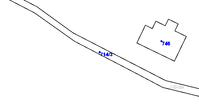 Parcela st. 714/3 v KÚ Ostrov u Březové, Katastrální mapa