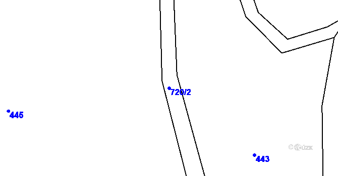Parcela st. 720/2 v KÚ Ostrov u Březové, Katastrální mapa