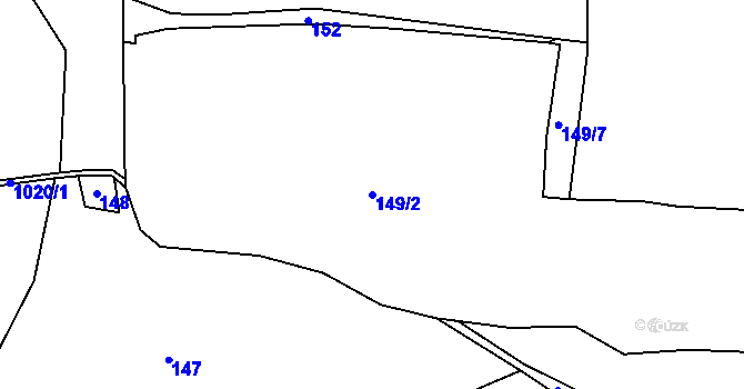 Parcela st. 149/2 v KÚ Žitná u Březové, Katastrální mapa