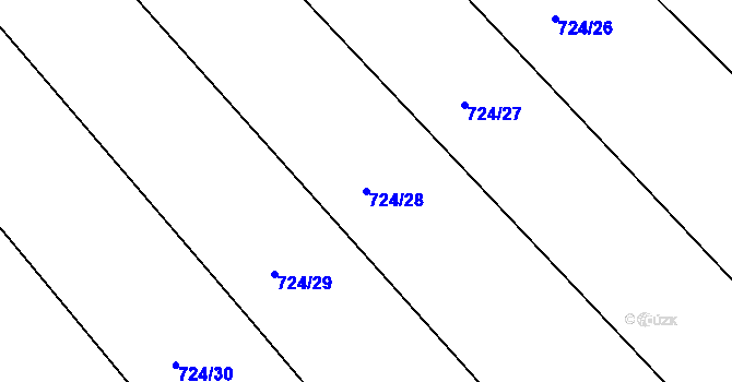 Parcela st. 724/28 v KÚ Kostelní Myslová, Katastrální mapa