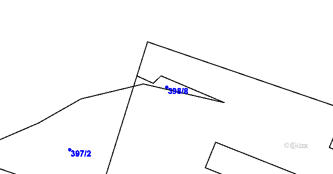 Parcela st. 398/8 v KÚ Kostelní Radouň, Katastrální mapa