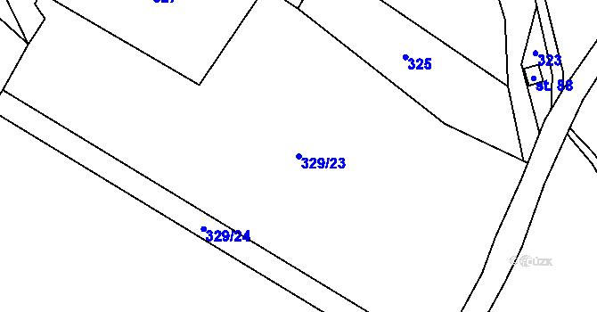 Parcela st. 329/23 v KÚ Kostelní Vydří, Katastrální mapa