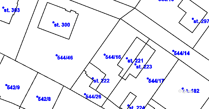 Parcela st. 544/16 v KÚ Kostěnice, Katastrální mapa