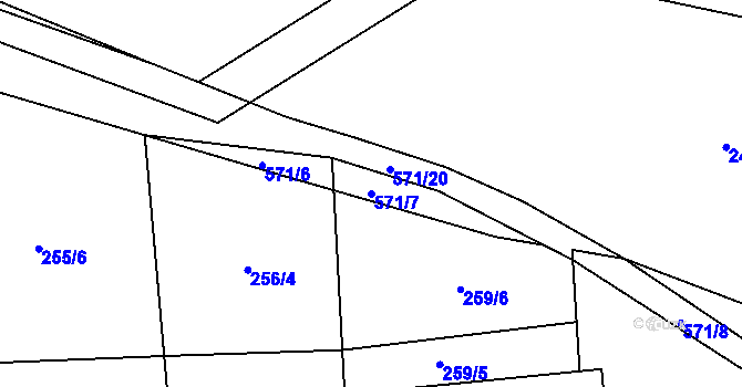 Parcela st. 571/7 v KÚ Kostěnice, Katastrální mapa