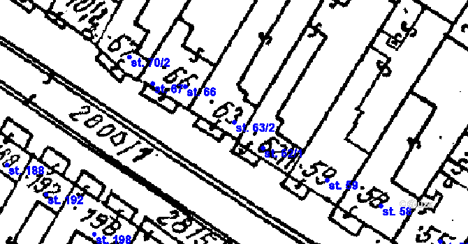 Parcela st. 63/2 v KÚ Kostice, Katastrální mapa