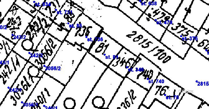 Parcela st. 81 v KÚ Kostice, Katastrální mapa