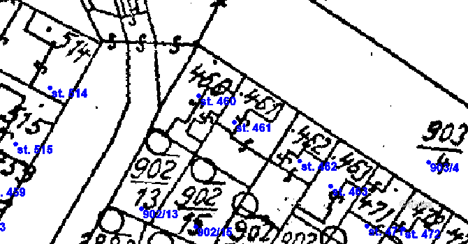Parcela st. 461 v KÚ Kostice, Katastrální mapa