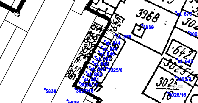 Parcela st. 846 v KÚ Kostice, Katastrální mapa
