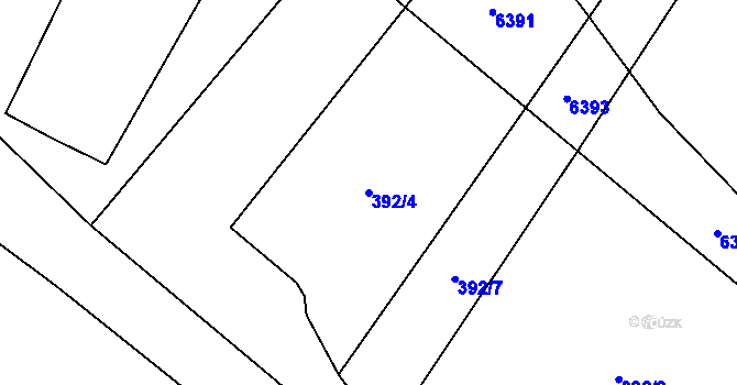 Parcela st. 392/4 v KÚ Kostice, Katastrální mapa