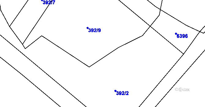 Parcela st. 392/14 v KÚ Kostice, Katastrální mapa