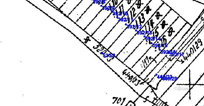 Parcela st. 520/3 v KÚ Kostice, Katastrální mapa