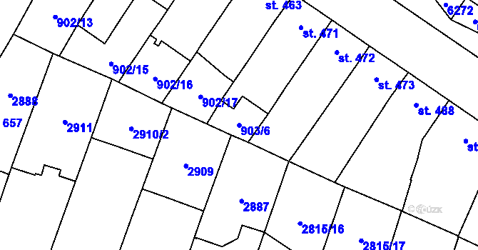 Parcela st. 903/6 v KÚ Kostice, Katastrální mapa