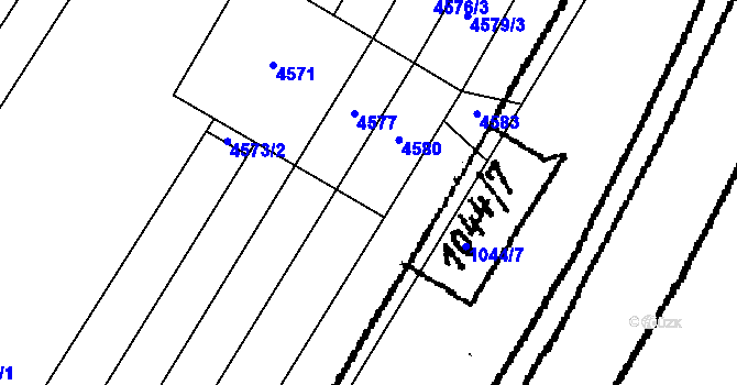 Parcela st. 1955/67 v KÚ Kostice, Katastrální mapa