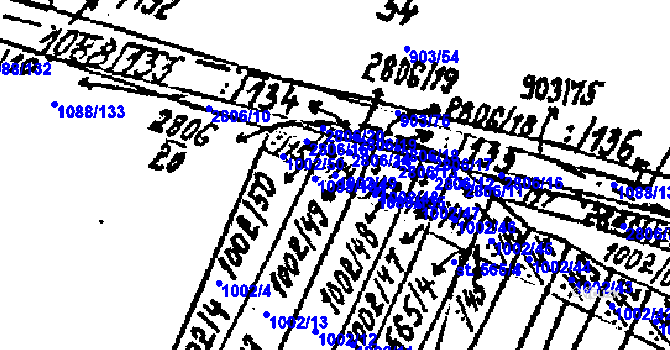 Parcela st. 1002/49 v KÚ Kostice, Katastrální mapa